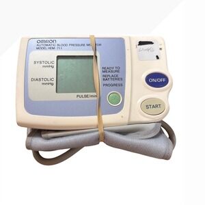 Omron HEM-711 Automatic Blood Pressure Monitor White Good Digital Arm Cuff